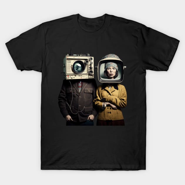 Person, Woman, Man, Camera, TV (no icons) T-Shirt by AI-datamancer